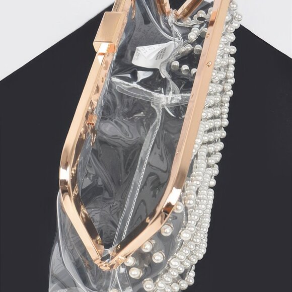 Stone Studded Transparent Clutch - Picture 6 of 7